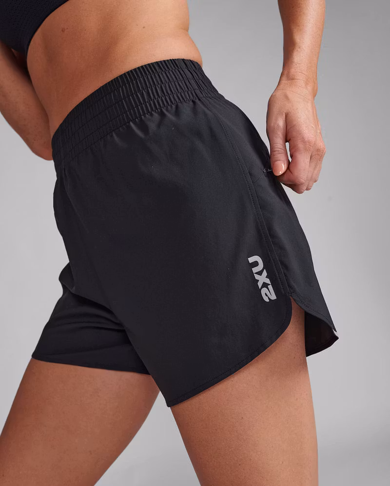 2XU Aero Hi-Rise 4 inch Short (Dam) - Black/Silver Reflective