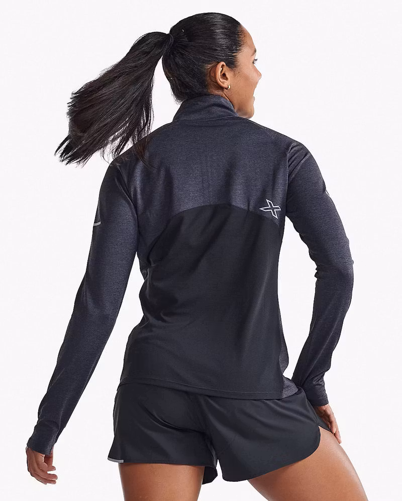 2XU Aero 1/2 Zip (Dam) - Black/Silver Reflective