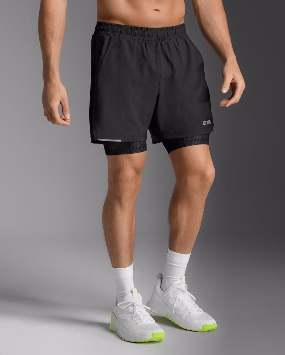 2XU Aero Mesh 2-in-1 5 inch Shorts (Herr) - Svart