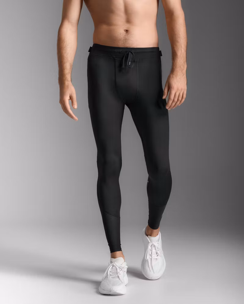2XU Aero Mesh Compression Tights - Black/Silver Reflective (Herr)