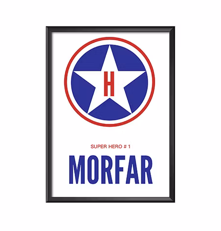 Super Hero affisch, print, poster till Morfar