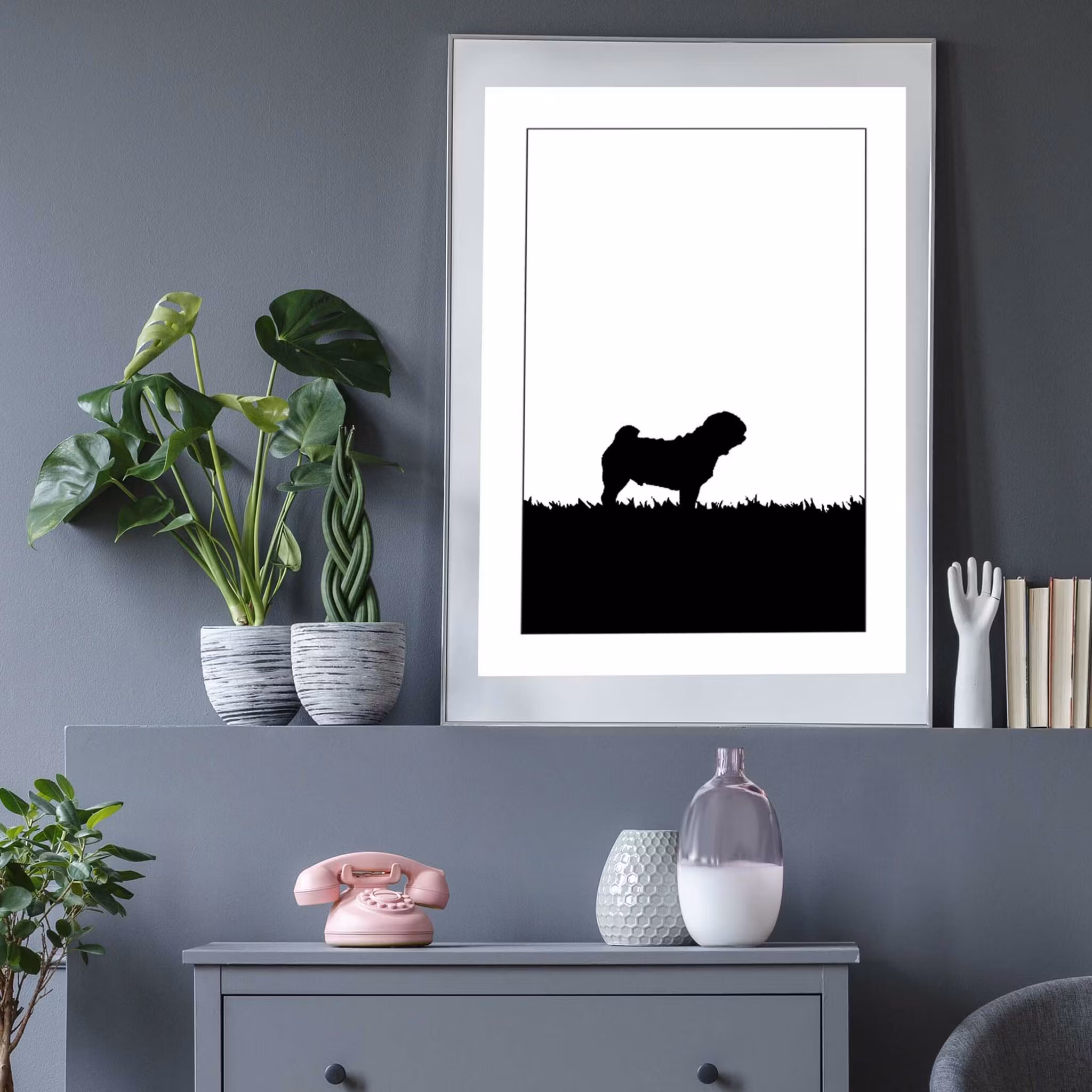 Mops poster 30x40 cm