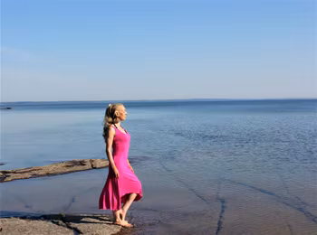 Rosa strandklänning