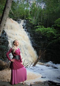 Rosa maxi klänning