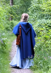 Blå 100%  Ull Cape för Vikingar
