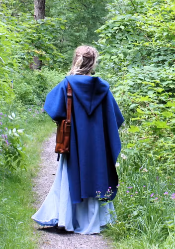 Blå 100%  Ull Cape för Vikingar
