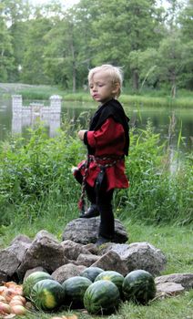 Röd Barn VikingaSkjorta i Linne fr. 899 kr