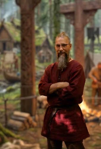 Röd Vikingaskjorta Herr