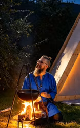 Royal Blue Vikingaskjorta Herr