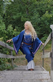 Blå Viking Dam Mantel