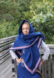 Blauer Wikinger-Damenumhang