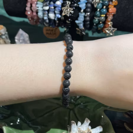 Armband - Lavasten - Rund (5-6mm)