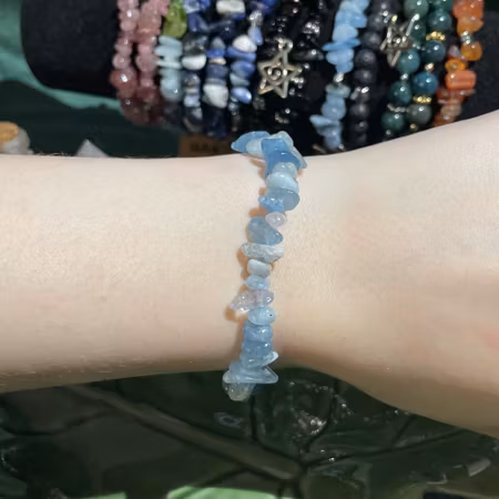 Armband - Akvamarin - Chips
