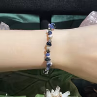 Armband - Sodalit - Chips - Silver Stjärnor