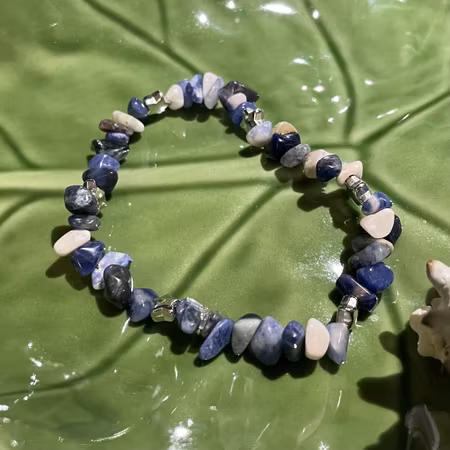 Armband - Sodalit - Chips - Silver Stjärnor