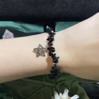 Armband - Turmalin - Chips - Stjärna Charm