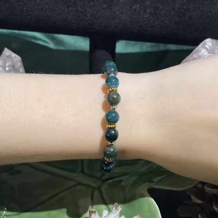 Armband - Mossagat - Rund - Guldpärlor