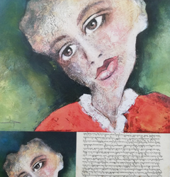 The lady with brown eyes, A3, laserprint
