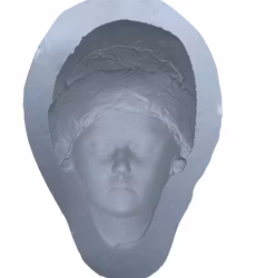 Bella, halvt huvud, 10x6 cm