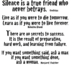 Silence is a true frien, 15x15 cm