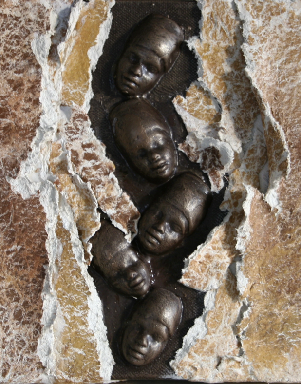 Lady set med 5 halva huvuden, 2,5 x 4 cm
