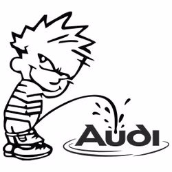 Dekal - Kalle kissar på Audi