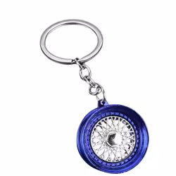 Nyckelring - Fälg blå silver