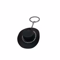 Nyckelring - Svart Cowboy hatt