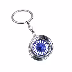 Nyckelring - Fälg silver & blå