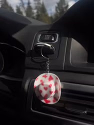 Nyckelring - Rosa prickig cowboyhatt