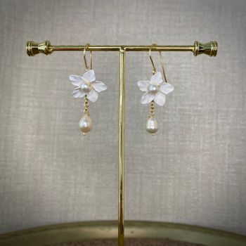 Sötvattenpärla i blomma och hänge /kort