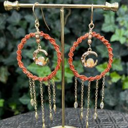 Örhänge Behem Soul Måne/macramé
