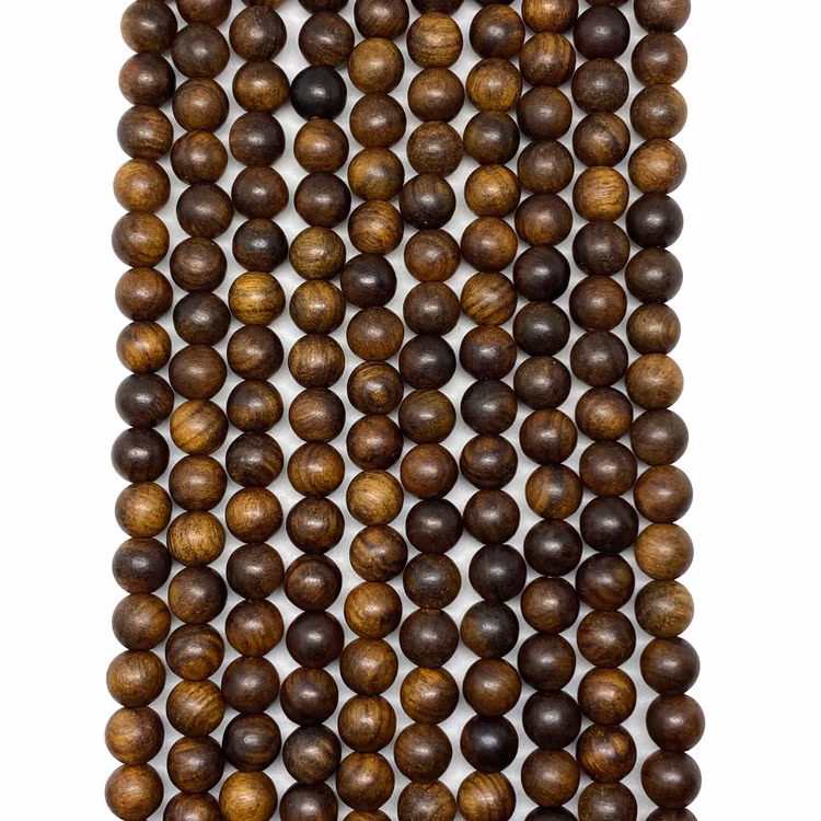 Sandelträpärlor 6 mm bruna