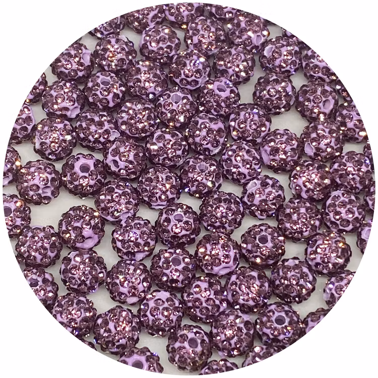 Shamballapärlor 6 mm rosalila