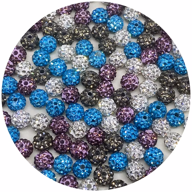 Shamballapärlor 6 mm gunblack