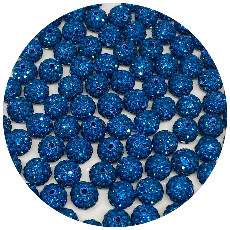 Shamballapärlor 8 mm mörkt turkosa