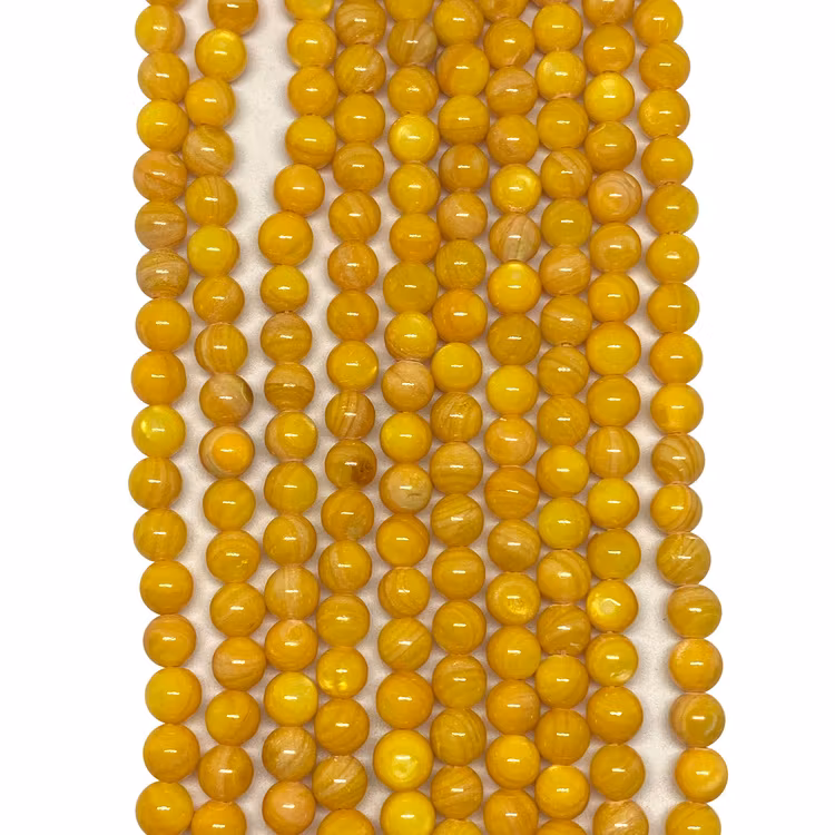 Snäckskalspärlor 5 mm mörkgula