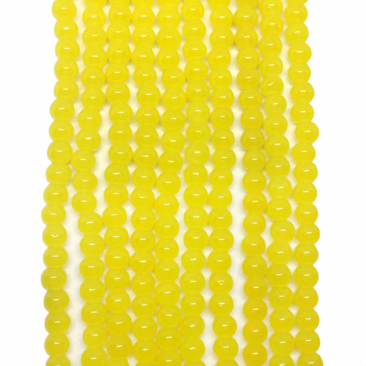 Glaspärlor 6 mm gula