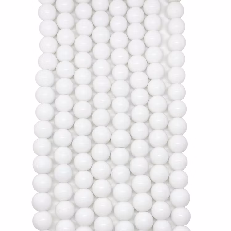 Genomfärgade glaspärlor 8 mm vita