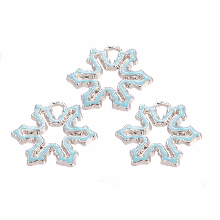 Snöflingor silver/isblå