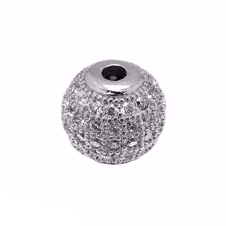 Cubic zirconia-pärlor 8 mm silver