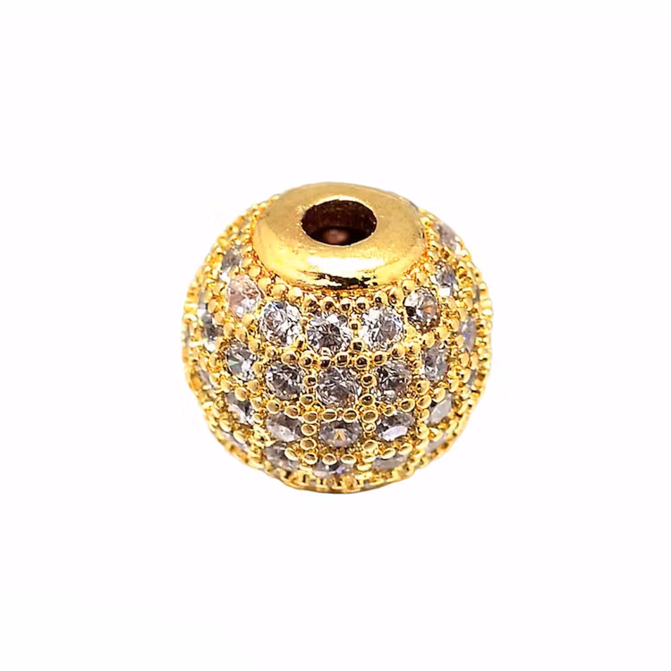 Cubic zirconia-pärlor 8 mm guld