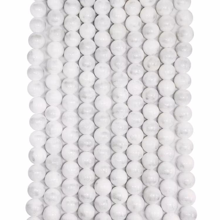 Stenpärlor 8 mm white daisy - silver
