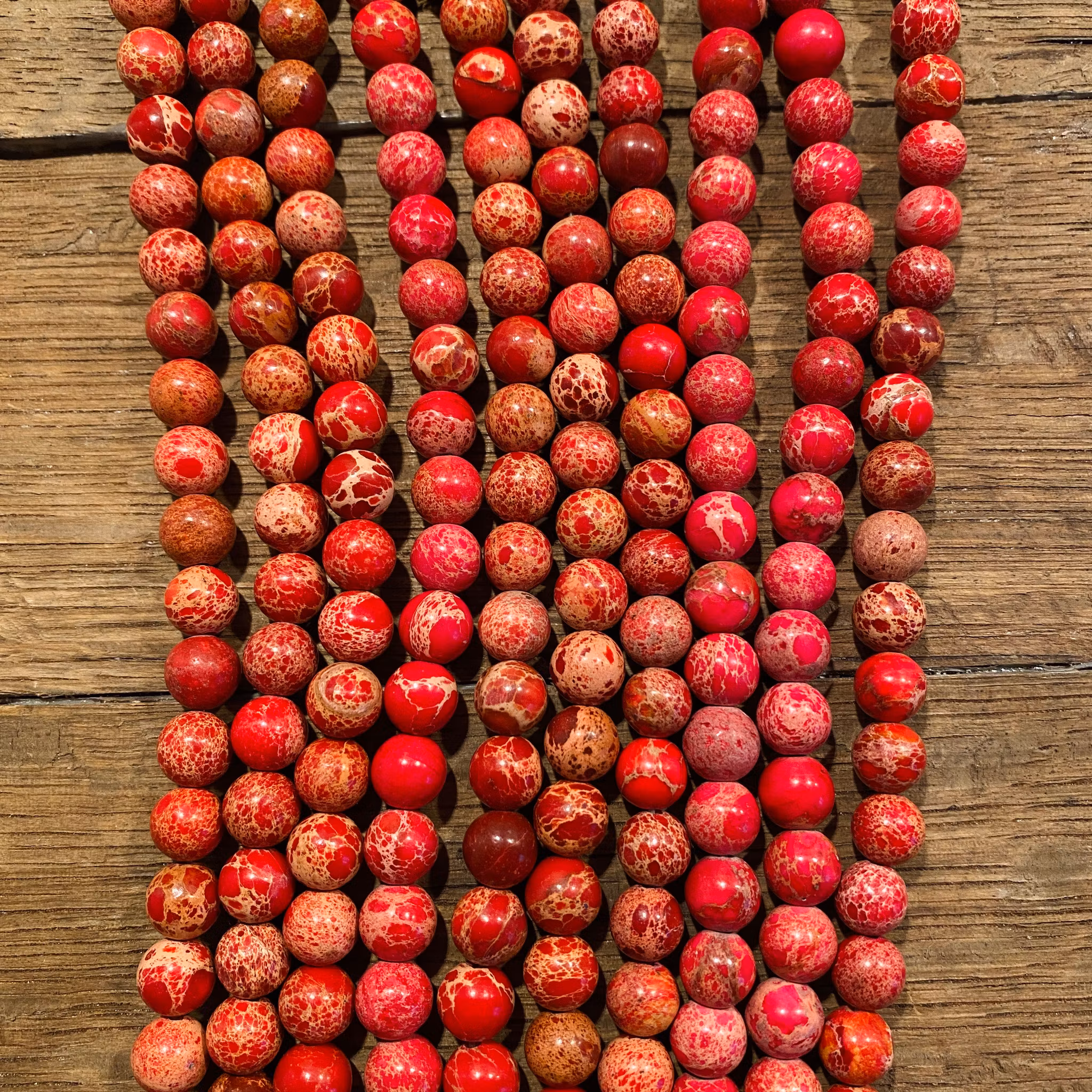 Jaspis imperial 8 mm burning red