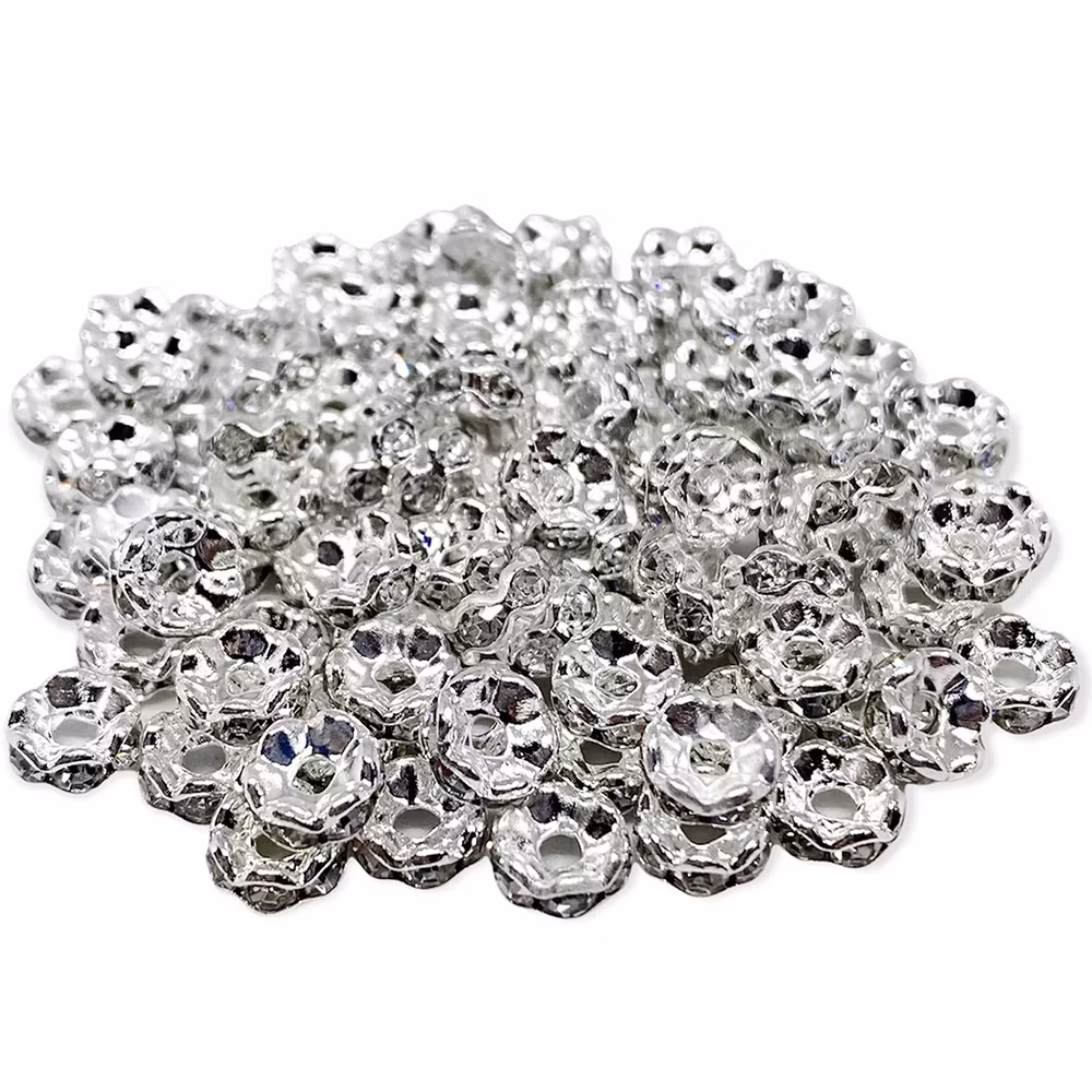 Strassrondeller 8 mm silver