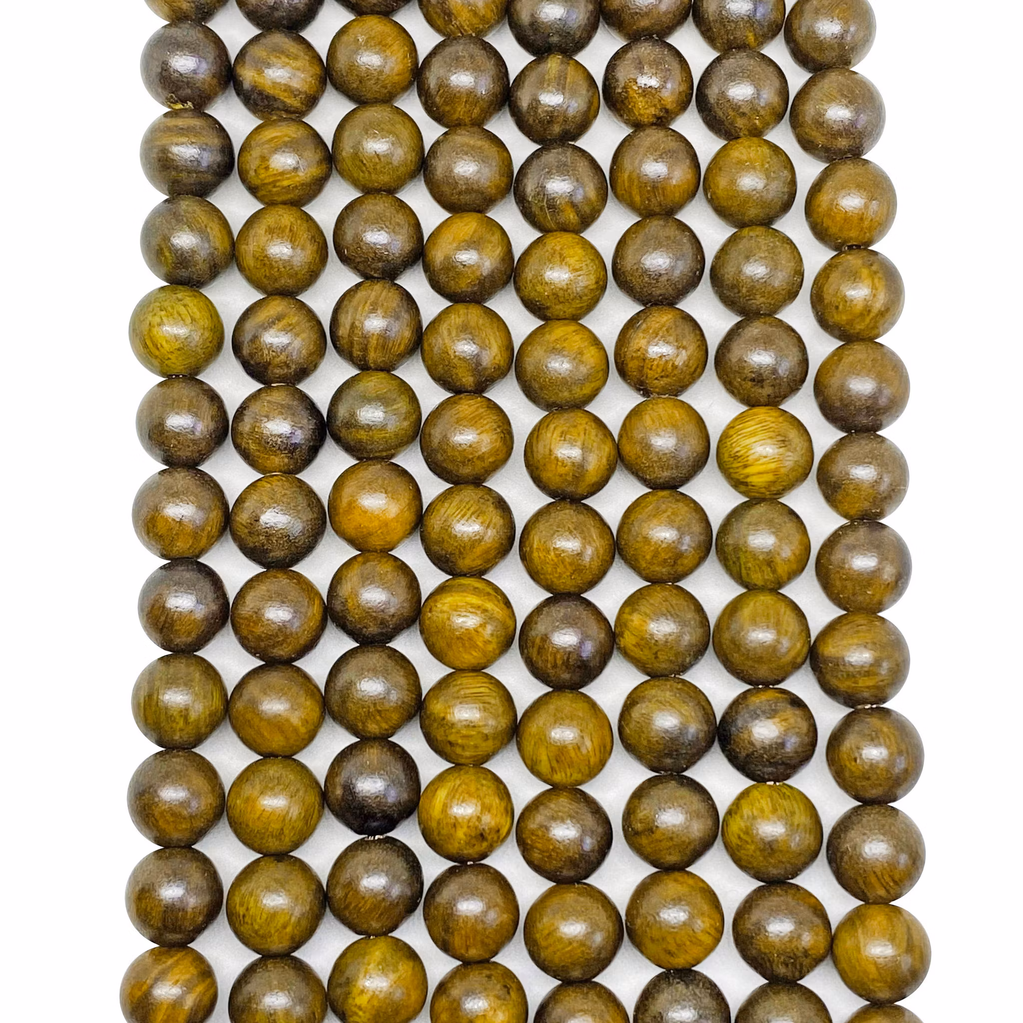 Sandelträpärlor 8 mm greenish beige