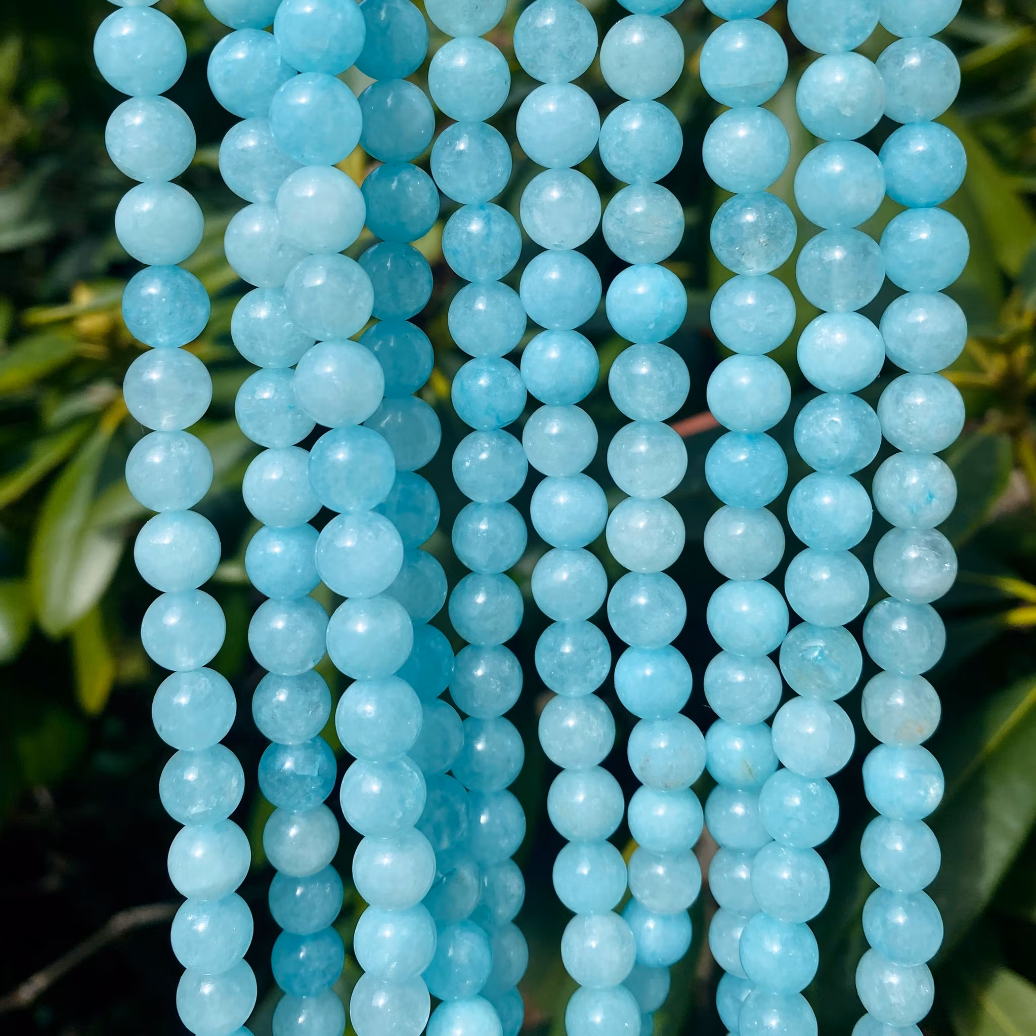 Jade 8 mm blue butterfly
