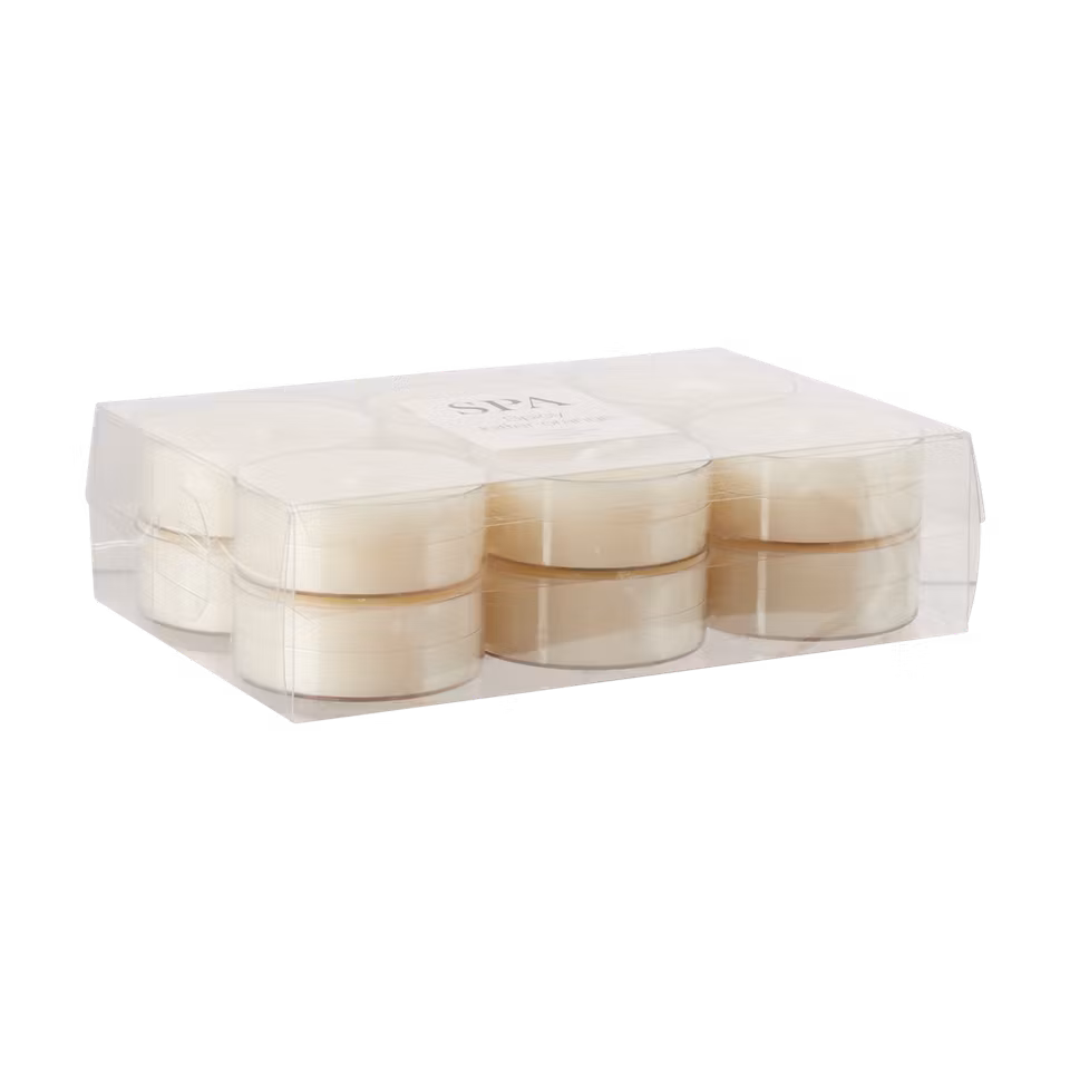 SPA Värmeljus med doft, 12-pack Plum noir, Vit