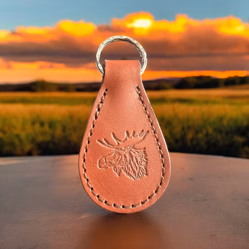 Nyckelring ÄLG - Handgjord i sverige av läder