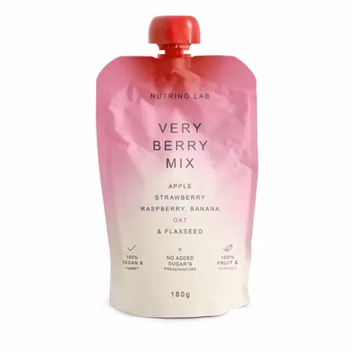 NUTRINOLAB Very Berry Mix – Äpple, Jordgubbar, Hallon, Banan, Havre och Linfrö